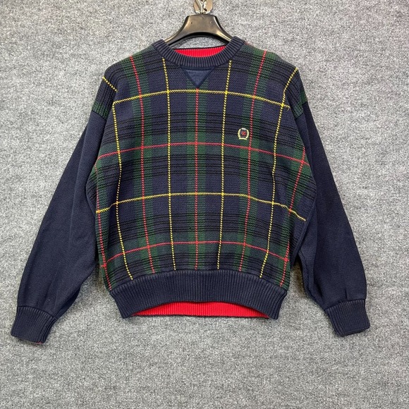 Tommy Hilfiger Other - Vintage Tommy Hilfiger Sweater Mens Navy Green Knit Long Sleeve Pullover - Large
